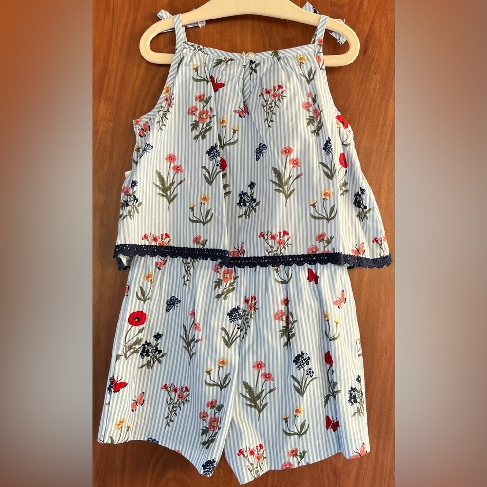 Little Me - One piece stripe flower girl romper (Size 24m) NWT - Picture 2 of 6